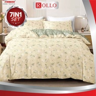 CADAR PREMIUM 5D (7IN1) SET WITH COMFORTER 100% COTTON BEDSHEET QUEEN & KING PREMIUM QUALITY BEDSHEE