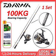 DAIWA Rod Fishing Set Combo Reel Spinning Rod Joran Pancing Set Reel Spinning BC Surf Reel