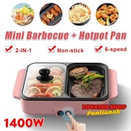 Electronic Hot Pot and Grill BBQ Shabu 2-in-1 Grill