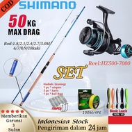 COD SHIMANO Joran Pancing Set Joran Pancing Fishing Rod Suitable for Spinning Reel Bait Casting Reel