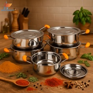 Cooking Kadai Set 5pcs Royal Kadai Stainless Steel Induction Cookware Set