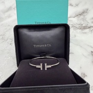 Tiffany & Co. 蒂芙尼 Tiffany T Wire 18K 白金鑲鑽手環Small