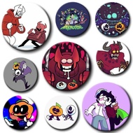 Spooky Month Soft Button Pin Friday Night Funkin Skid and Pump Brooch Badge Bag Accessories Gift for