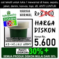 warna hijau army - cat lukis / kanvas / tekstil utk kaos/tas/sepatu