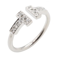 【二手】Tiffany & Co.) T字形鑽石戒指，6號，18K白K金，女士T字形鑽石戒指