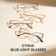 Cyxus Anti-blue Light Cat-eye Frame Spring Leg Glasses Stainless Steel Frame 8170