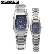Giordano Elegance All Stainless Steel Tonneau Couple Watch 3229BL