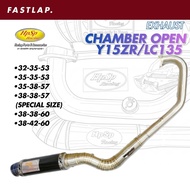 HPSP RACING Y15ZR OPEN CHAMBER EXHAUST RED CARBON 35/38/57 38/38/60 38/42/60 42/42/60
