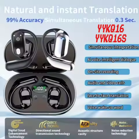 YYKQ16 AI Translator Earbuds 144 Languages Noise Cancelling Bluetooth 5.3 Headset Instant Translator