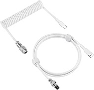 Geekria Coiled USB-C Gaming Keyboard Cable with Aviator Connector Cord, 5-Pin Braided Double-Sleeved