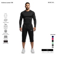 Bercio Men's Loose Running Pants 7/8 Premium Scuba Material