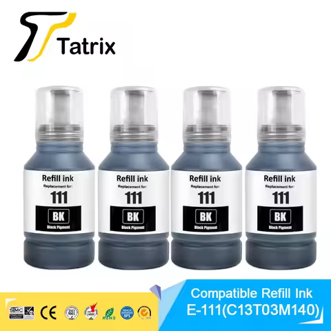 Tatrix Refill Ink 111 Black Compatible Bulk Bottle Refill Ink for Epson ET-M1100/M1120/M1140/M1170/M