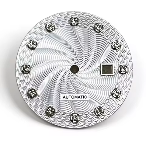24.5mm Guilloche MOP Watch Dial Engraved Spiral Pattern Diamond For Seiko Lady-Datejust NH05 Automat