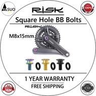 RISK M8x15mm Bicycle BB Fixing Bolts Titanium Square Hole MTB Road Bike Bottom Bracket Fixed Screws 