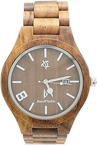 Wooden Wrist Watch for Men and Women - Koa Wood/Sapphire Crystal Dial Window/Analog Citizen Movement/Wood Watch Band/Includes Logo Stamped Box