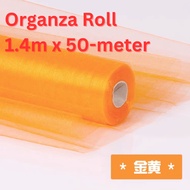 50-meter Straw Gauze Veil Kain Kasa Gauze Gauze Cloth Red Cloth Golden Cloth Champagne Color Wrinkle