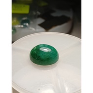 Batu Zamrud Asli 6.90 carat  OVAL CABOCHON Cut 14 X 10 X 5 MM Translucent ZAMBIA Green Emerald .+ IK