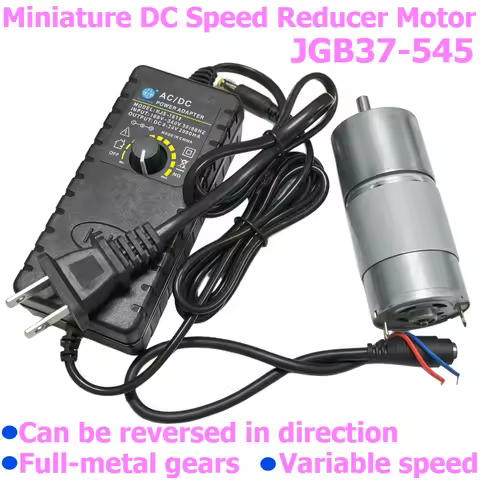 JGB37-545 Miniature DC Speed Reduction Motor 12V/24V High Torque Low Horsepower Motor with Adjustabl