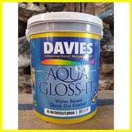 ▩ ❖ ☑ Aqua Gloss-it AG-904 Chocolate Brown 4L Davies Aqua Gloss It Water Based Enamel Paint 4 Lit 1