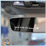 KA 5PCS You Are Enough Rearview Mirror Decal, PET 3Color Car Mirror Stickers Decoration, Car Decorations 3.9x1in Car Mirror Sticker for Car Window,Rear Mirror