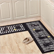 3D striped black cat kitchen mat (40*60+40*120)