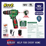 HITZ 18V Cordless Impact Drill Set 2 Speed Screwdriver Hammer Drill Hand Drill Mesin Drill Gerudi 电钻