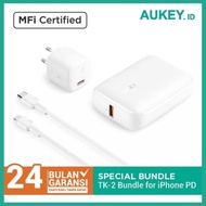 Aukey Tk-2 Special Bundle Powerbank + Charger + Kabel For Iphone Pd