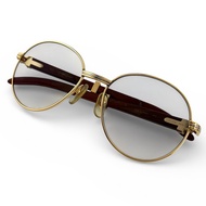 熱門 ▲CartierTrinity 木質鏡腿太陽眼鏡 金色ブラウン55⬜︎18 135b 法國製造 女士