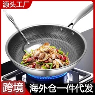 Stainless Steel Wok Household Non-Stick Pan Uncoated Frying Pan Frying Wok