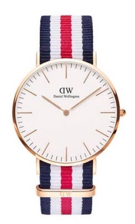 DW經典款手錶（紅藍白配色CLASSIC CANTERBURY）