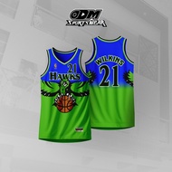 ATLANTA HAWKS RETRO BLUE GREEN JERSEY
