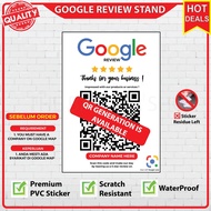 QR Code Google Map Review A5 Size Sticker With Arcylic Board / Without Board