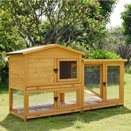 Luxury solid wood double drawer outdoor pet cage Rabbit cage Chicken cage Duck cage Cat cage Pigeon cage Pet villa king size pet house