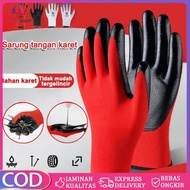 12 Pairs of Thick, Strong Anti-Slip Safety Project Work Gloves, Premium Gloves Made of LATEX Rubber,