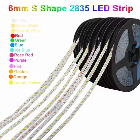 6mm 2835 S Led Strip Bendable DIY Neon Tape Light DC12V 120LED/m for DIYNeon Sign Letter Flexible Fo
