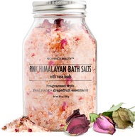 ▶$1 Shop Coupon◀  Pink Himalayan Bath Salt with Rose Petals - 100% Natural Aromatherapy and Relaxati