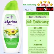 HIJAU MARINA BODY LOTION RICH MOISTURIZING 75 ML + 19 ML MARINA HAND & BODY LOTION/ GREENnatural 75M