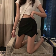 WJ01Summer Thin New Irregular Black Short Skirt Sexy Sheath Slim Fit Slimming Skort WomenALine Skirt Versatile TS5E