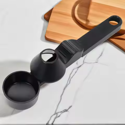 Ground Coffee Scoop with a funnel Long Handle Measure Cup Reusable Protein Powder Spoon for Kitchen 