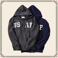 GRND 490g Terry Bottom Sweatshirt Printed American Zipper Thickened Hoodie Jacket