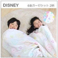 【日本製】日本 DISNEY 迪士尼 米奇 維尼熊 雙面 六層紗 六重紗 午睡被 午睡毯 涼被 冷氣 幼稚園 大