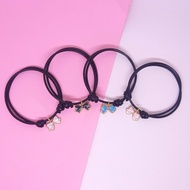 Simple Butterfly Tie Pendant Best Friend Bracelet, Plain Black Korean Rope, Can Be Coupled for 4 Peo