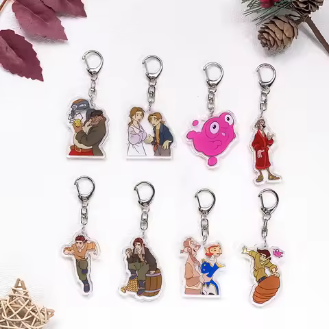 1/12Pcs Disney Treasure Planet Car Keychain Accessories Acrylic Cute Charms Pendant For Bag Funny Ke