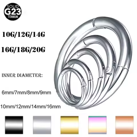 10Pcs Titanium Segment Hinged Nose Rings Septum Clicker Piercing Septo 14G 16G 18G 20G 12G Helix Ear