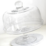 CLEAR GLASS CAKE STAND WITH CLOCHE
