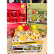 Large 6-pack cut durian toy, with box, beautiful ABS plastic, safe for babies