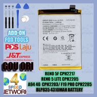 Reno 5F CPH2217 Reno5Lite CPH2205 A94 CPH2203 BLP835 F19 Pro 5G 4310mAh Battery Reno5 Lite F Bateri 