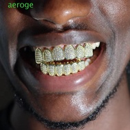 AEROGEM Hiphop Teeth Grillz, Removable Design Rhinestone Teeth Grillz Set, Gift Hip Hop  Top & Botto