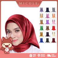 MICOLE CTBB HOT SALE PREMIUM Tudung Bawal Satin Silk Plain Bidang 45 Borong Muslimah Bawal Murah Square Hijab Scarf