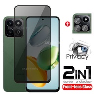 2in1 Privacy Tempered Glass For Honor 200 Smart X7C 5G 4G 2024 Screen Protector Full Cover Camera Le